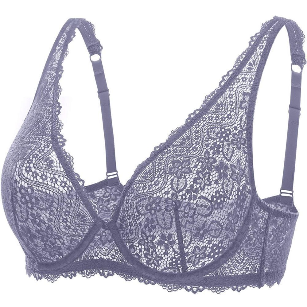 Nwt dobreva Lace Plunge Sexy Underwire Bralette See Through Unlined Bra 32B